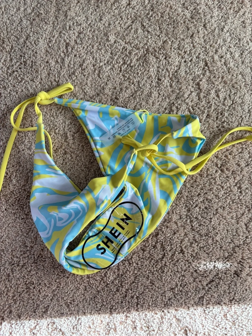 Shein abstract print bikini bottom and matching cover-up sarong size M NWT